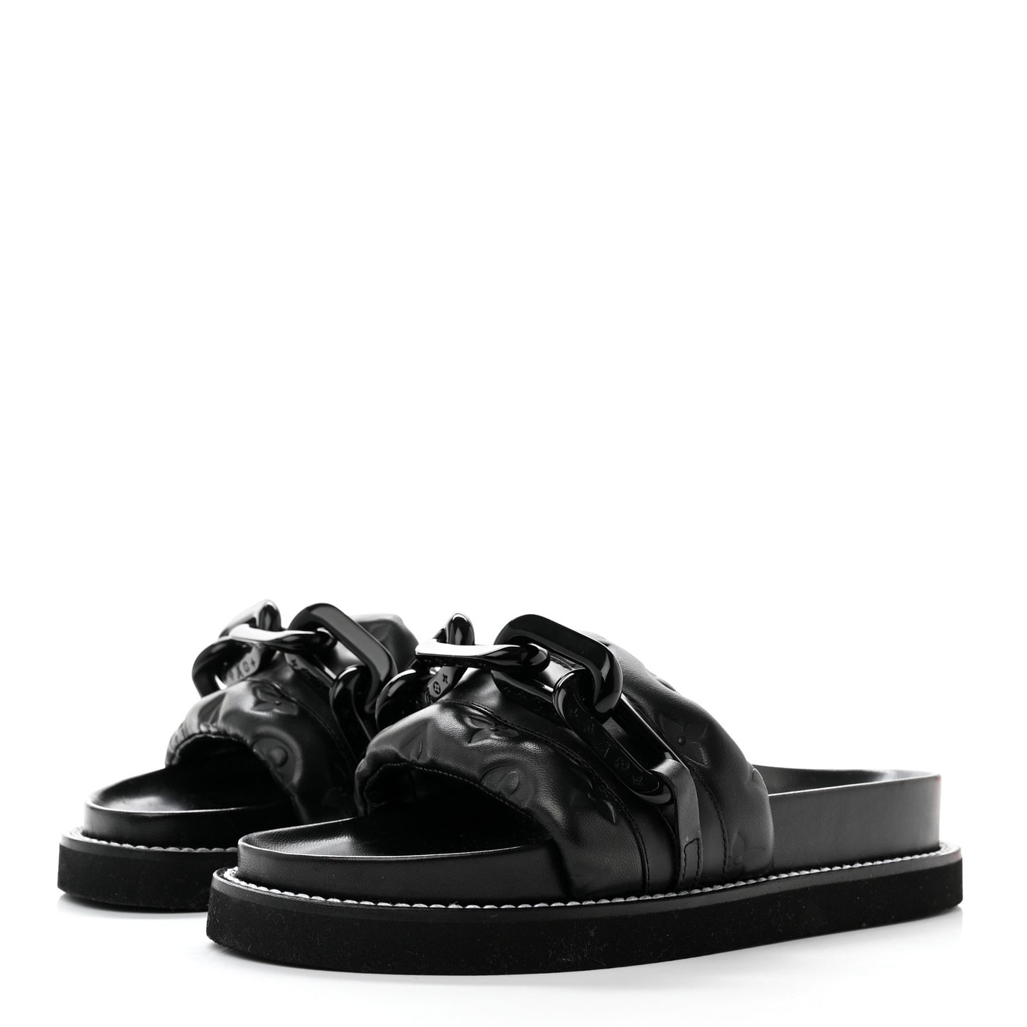 Calfskin Embossed Monogram Sunset Flat Comfort Mule 36 Black