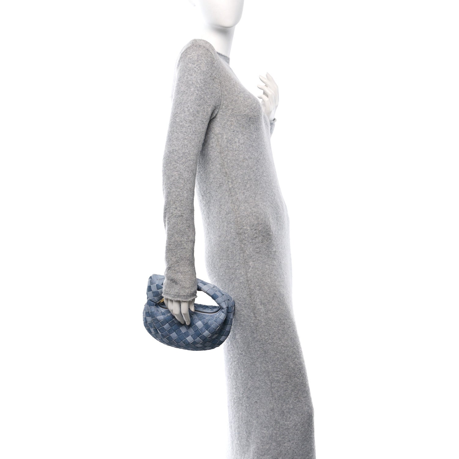 Bottega Veneta Nappa Denim Effect Intrecciato Mini Jodie Denim 2 of 12