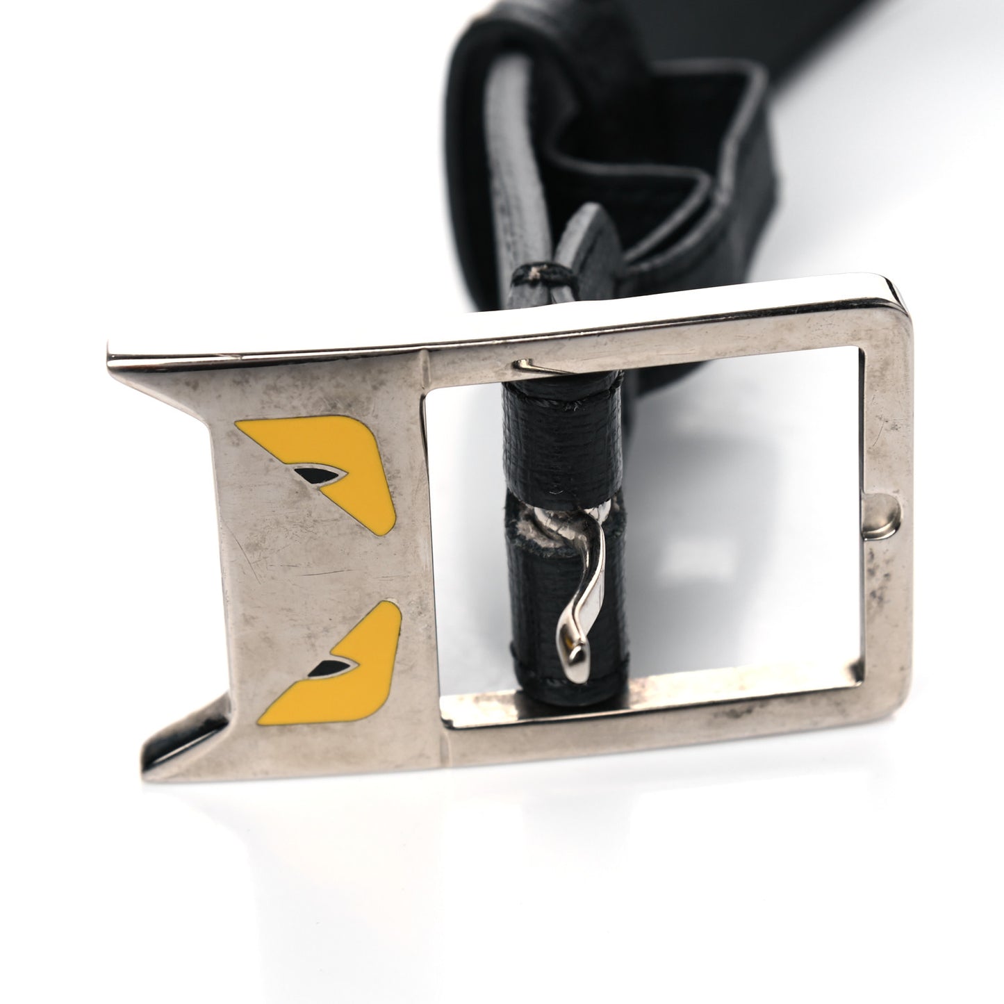 Vitello Monster Eyes Buckle Belt Black