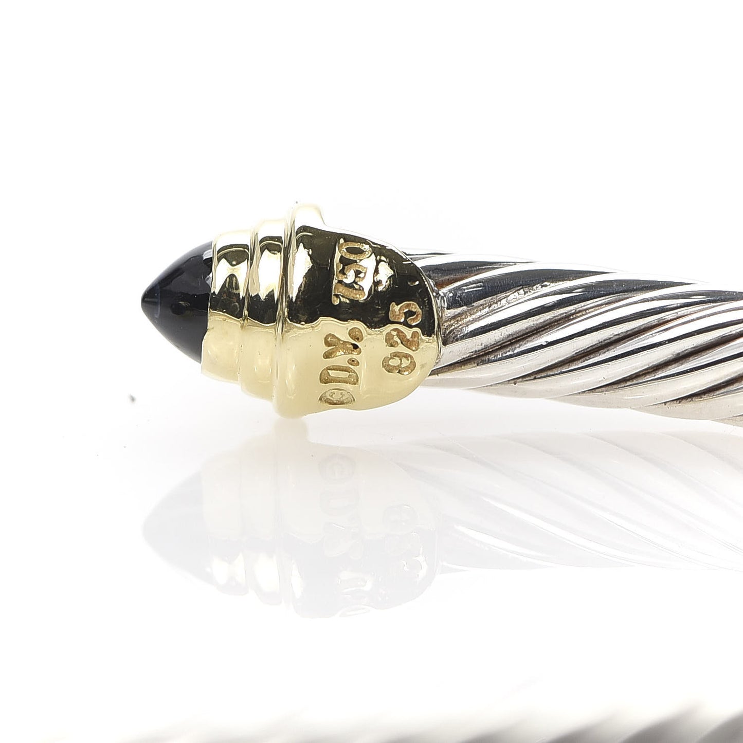 Sterling Silver 18K Yellow Gold Blue Sapphire 4mm Cable Kids Birthstone Bracelet