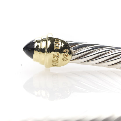 David Yurman Sterling Silver 18K Yellow Gold Blue Sapphire 4mm Cable Kids Birthstone Bracelet 4 of 5