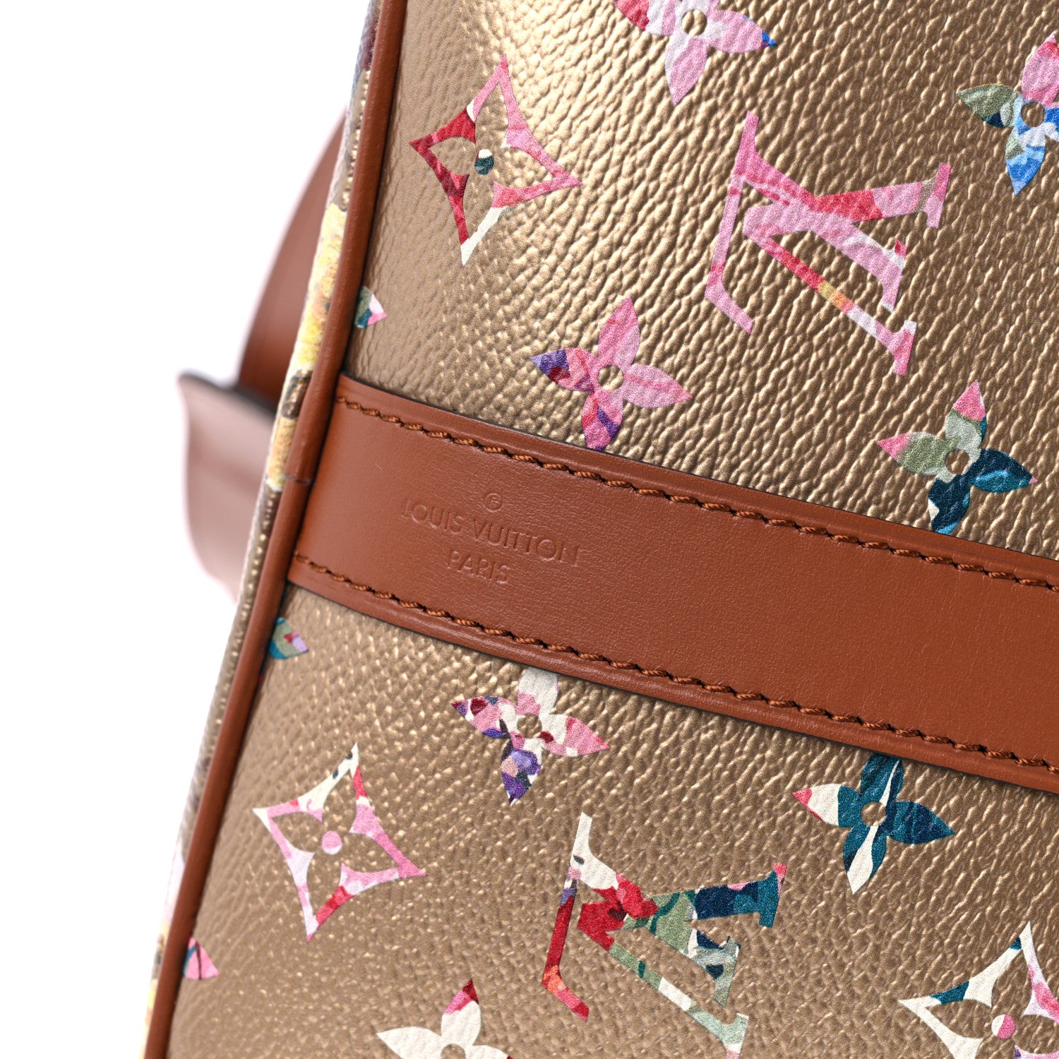 Louis Vuitton Metallic Monogram LV Garden Keepall Bandouliere 45 Gold 6 of 9