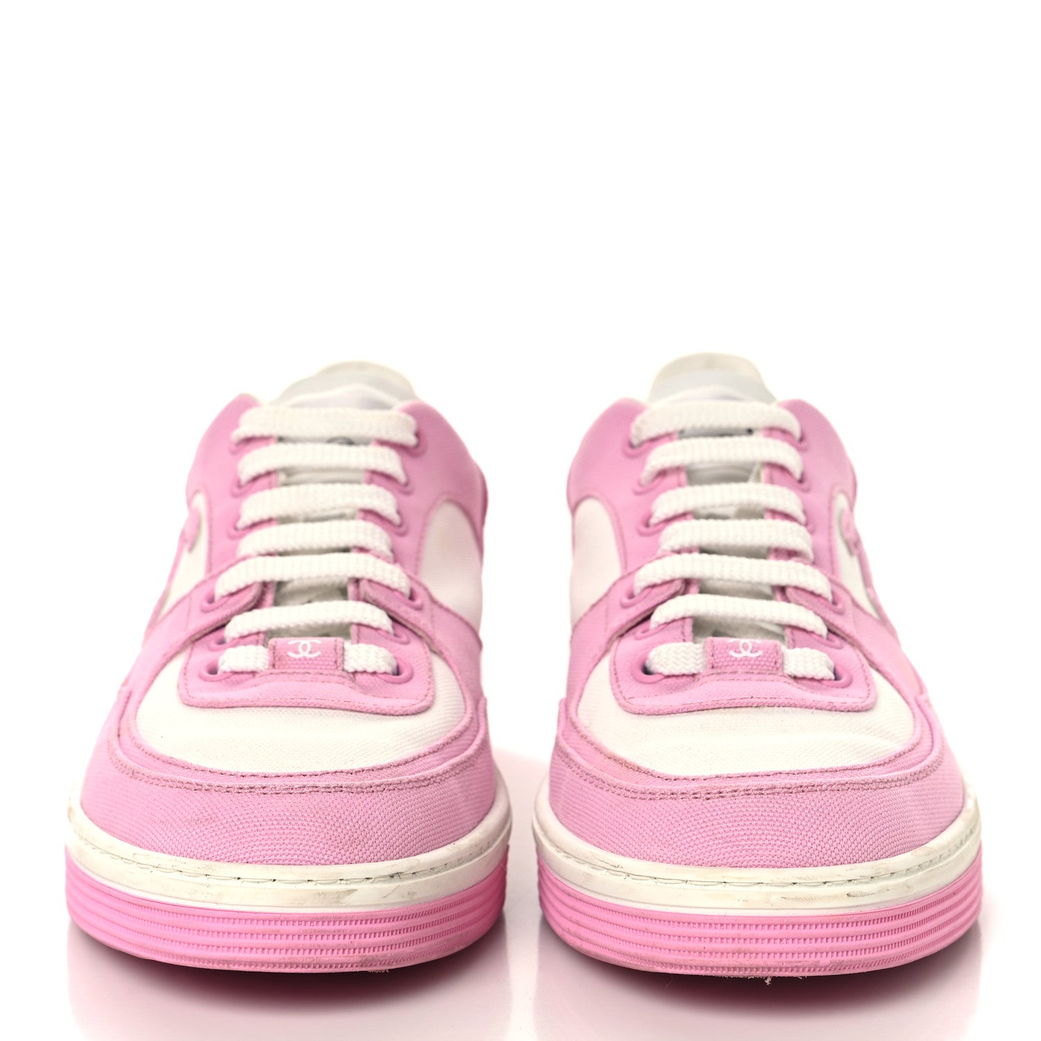 Chanel Cotton Sneakers 39 Pink White 3 of 8