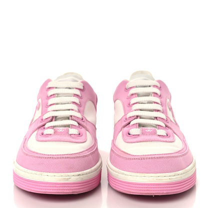 Chanel Cotton Sneakers 39 Pink White 3 of 8