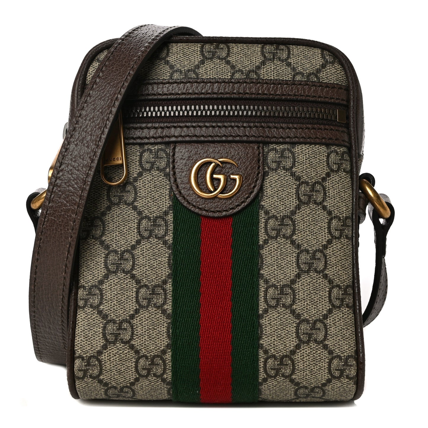 GG Supreme Monogram Web Mini Ophidia Messenger Brown