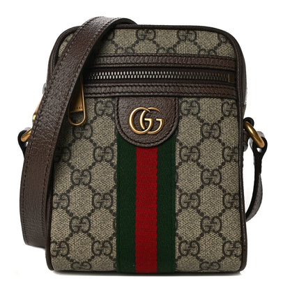 Gucci GG Supreme Monogram Web Mini Ophidia Messenger Brown 1 of 12