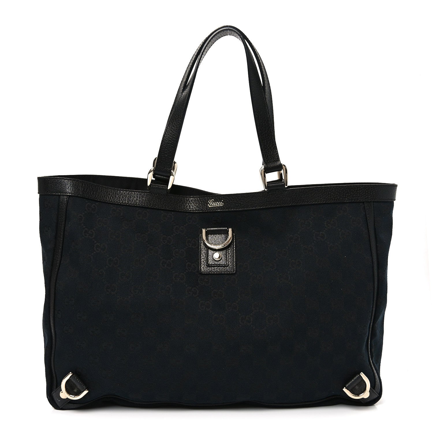 Gucci Monogram Large Abbey Tote Navy Black 1 of 9