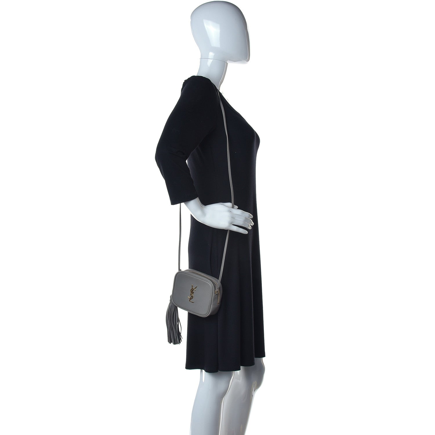 Saint Laurent Nappa Monogram Blogger Bag Oyster Grey 2 of 10