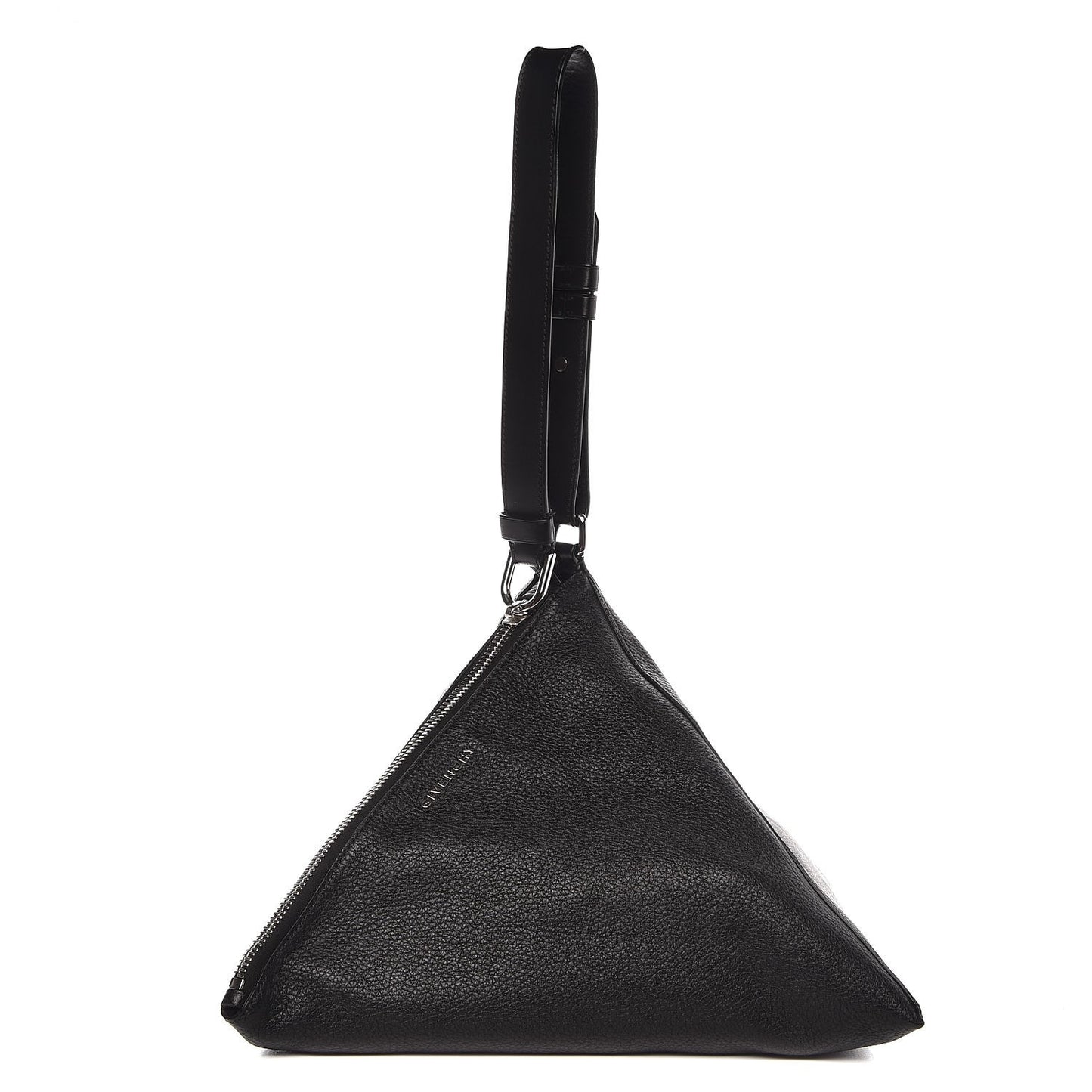 Pebbled Calfskin Pyramid Tote Black