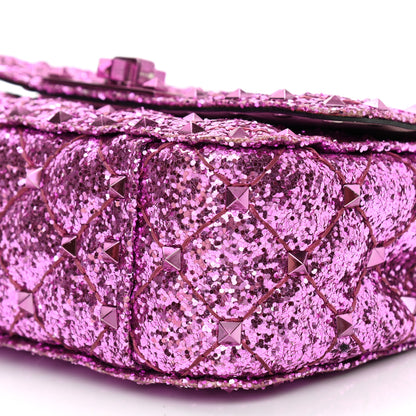 Valentino Garavani Glitter Mini Rockstud Spike Shoulder Bag Water Lilac 10 of 13