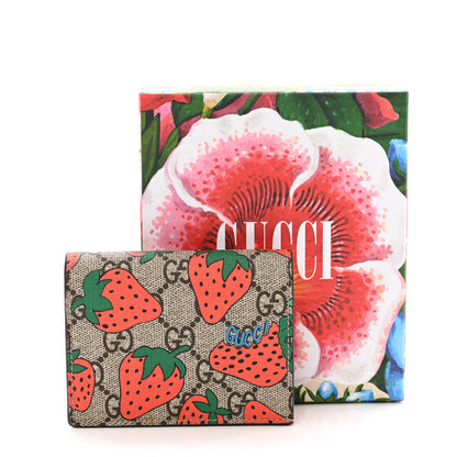 Gucci GG Supreme Monogram Strawberry Card Case 12 of 12