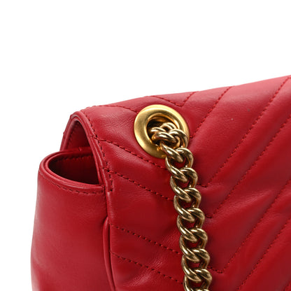 Gucci Calfskin Matelasse Large GG Marmont Shoulder Bag Hibiscus Red 14 of 15