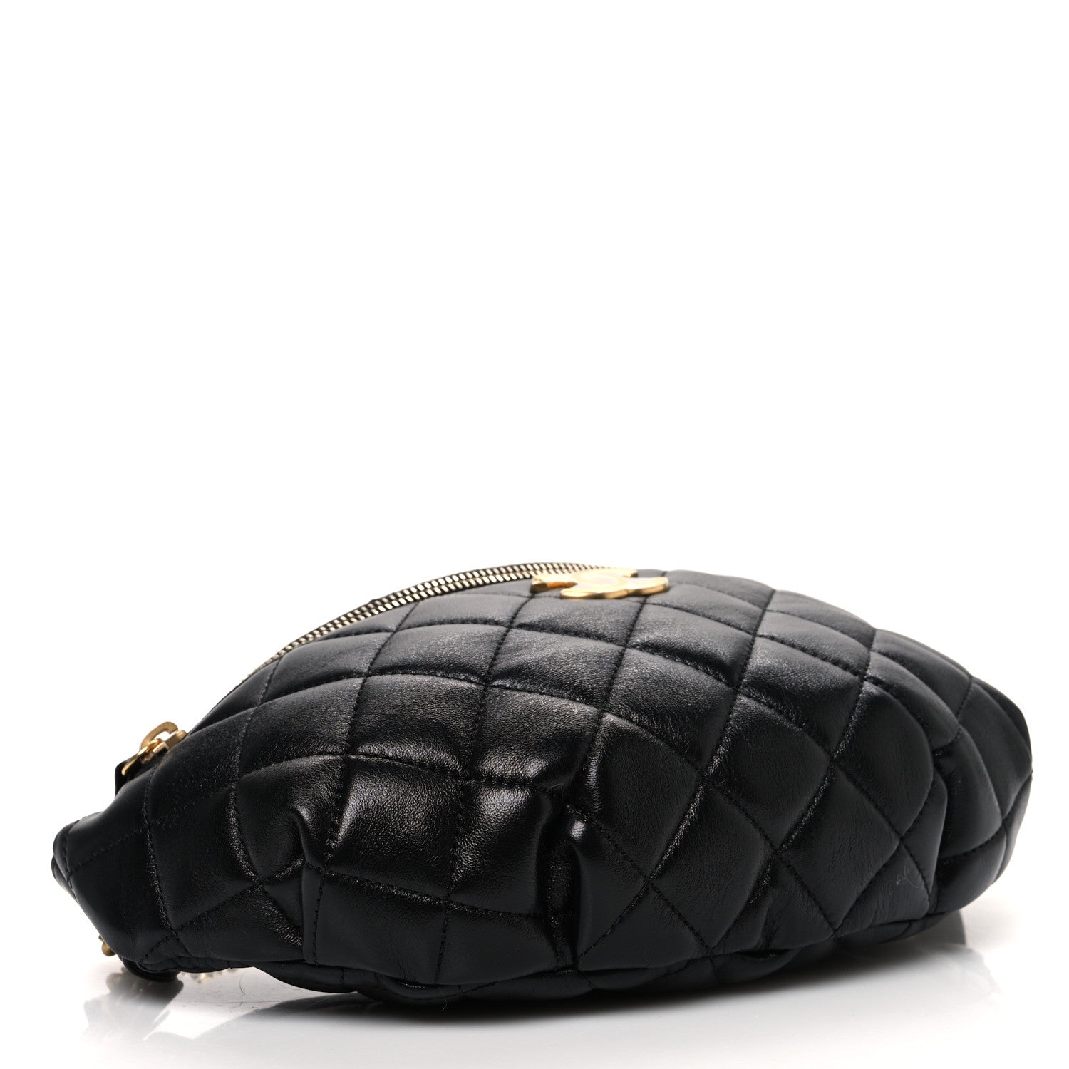 Chanel Shiny Lambskin Quilted Belt Bag Black 4 of 11