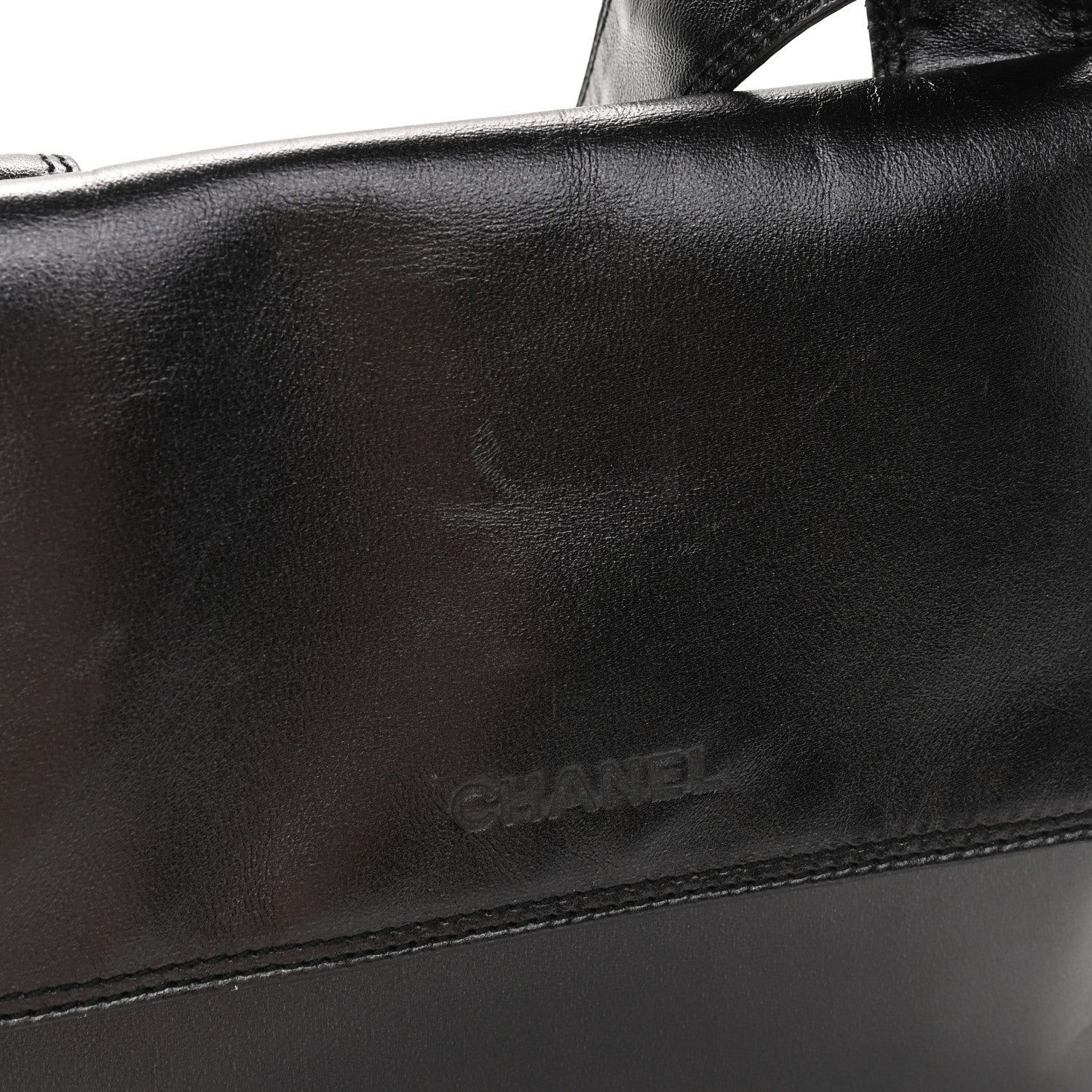 Chanel Lambskin Logo Messenger Black 10 of 10