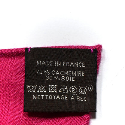 Hermes Cashmere Silk Eperon D'Or Shawl 140 Fuchsia Rouge Grenat 3 of 7
