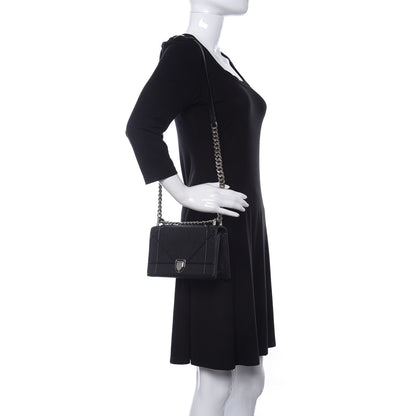 Christian Dior Grained Calfskin Small Diorama Flap Bag Black 2 of 16