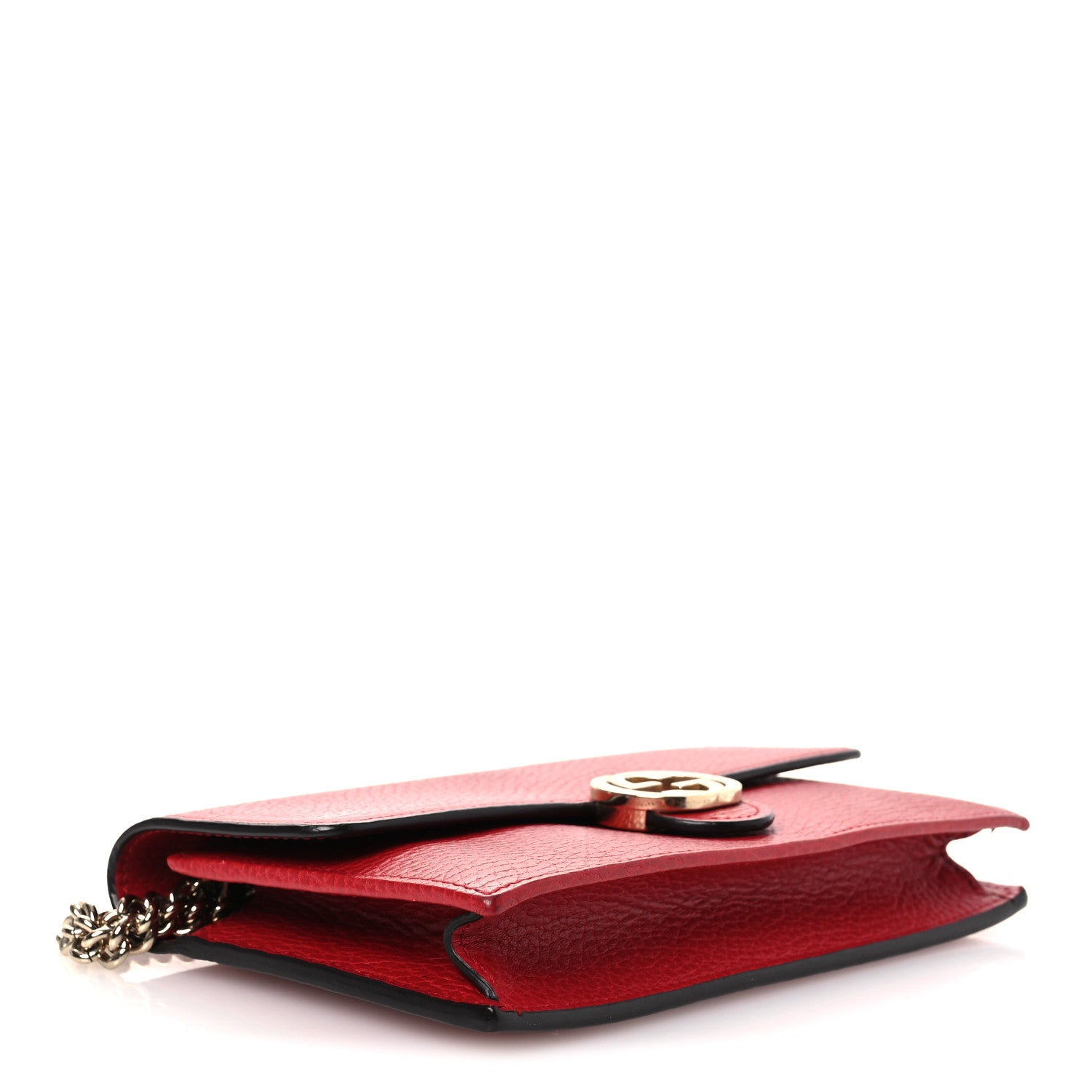 Gucci Dollar Calfskin Interlocking G Chain Wallet Red 4 of 15