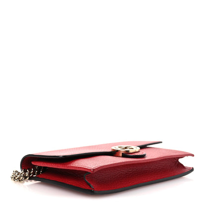Gucci Dollar Calfskin Interlocking G Chain Wallet Red 4 of 15