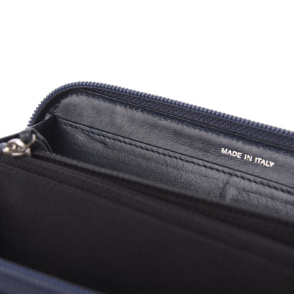 Chanel Caviar Large CC Timeless Zip Around Wallet Blue 10 of 11