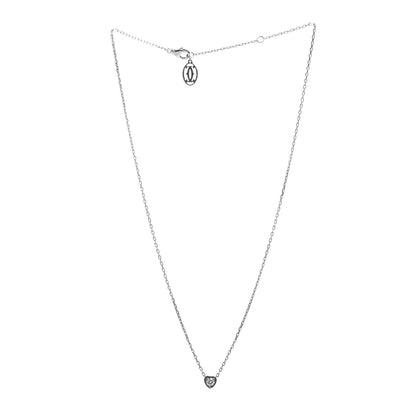 Cartier 18K White Gold Diamond D'Amour Heart Pendant Necklace 3 of 5