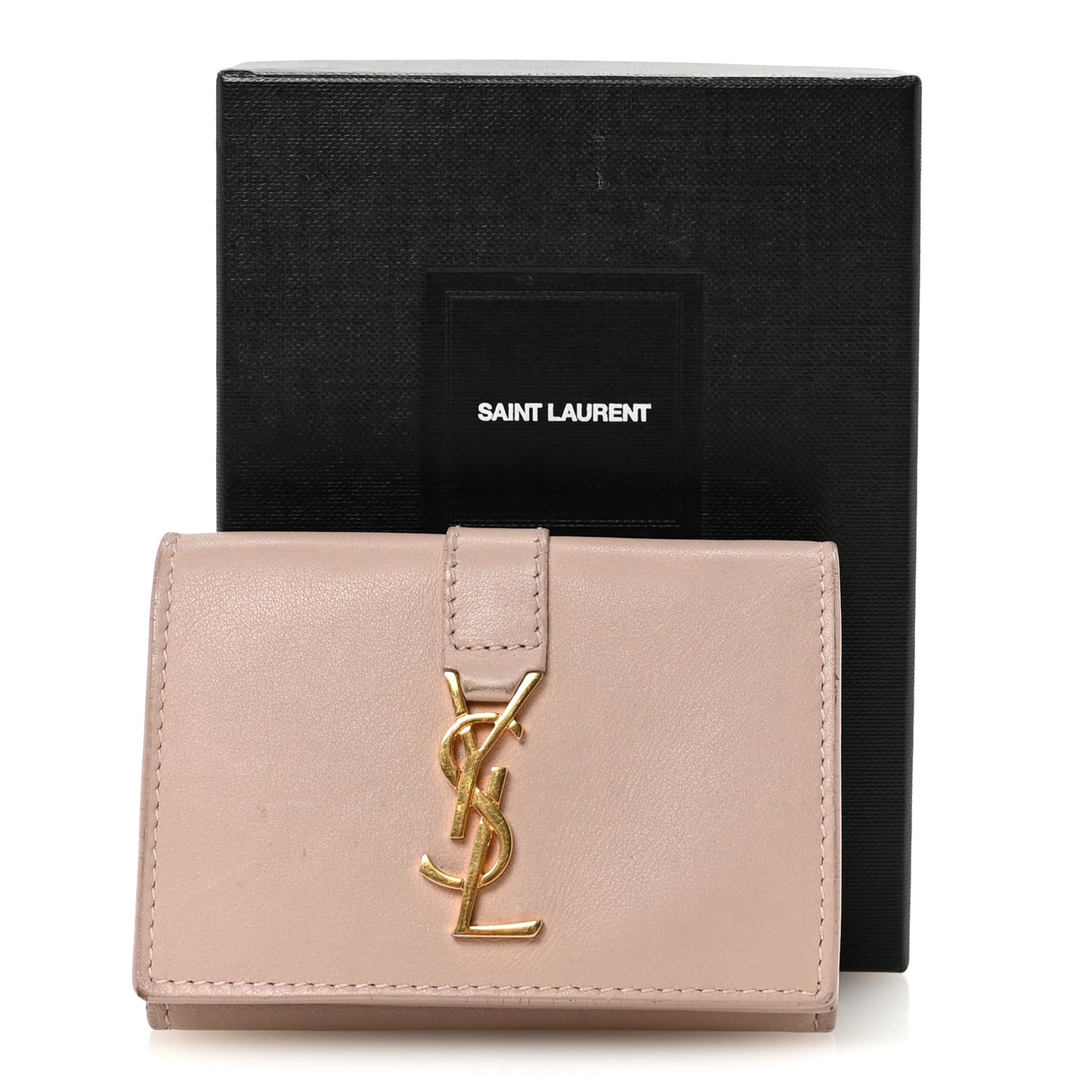 Smooth Calfskin Monogram Tiny Line Wallet Poudre