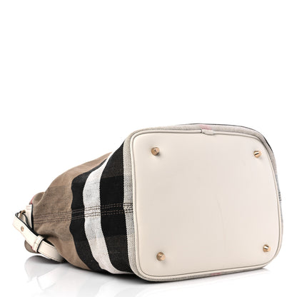 Burberry Canvas Mega Check Medium Ashby Hobo White 4 of 13