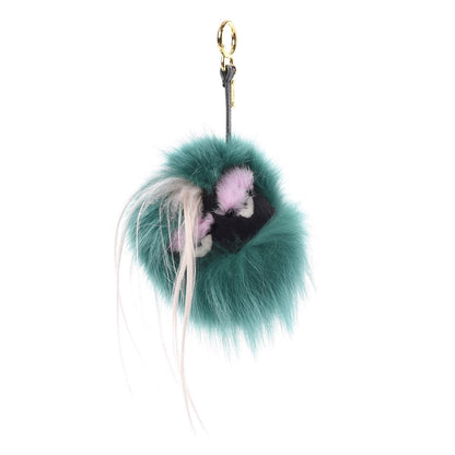 Fendi Fox Rabbit Goat Mink Fur Vitello Flamingo Minty Monster Bag Bug Charm Green Apple Multicolor 1 of 5