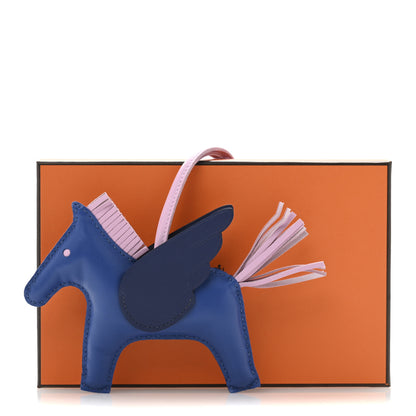 Hermes Milo Lambskin Grigri Rodeo Pegase Horse Bag Charm MM Bleu France Mauve Sylvestre Bleu Saphir 5 of 5