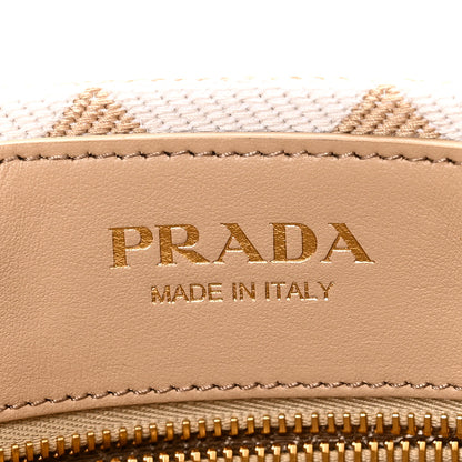 Prada Jacquard Triangolo Symbole Embroidered Tote Corda Talco 6 of 9