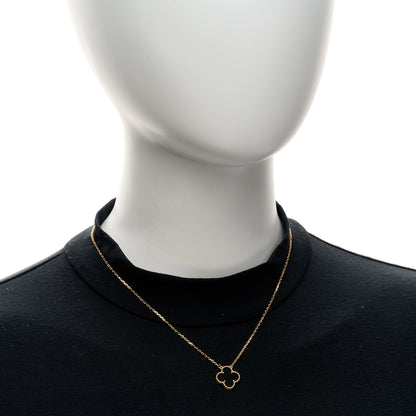 Van Cleef & Arpels 18K Yellow Gold Black Onyx Vintage Alhambra Pendant Necklace 2 of 5