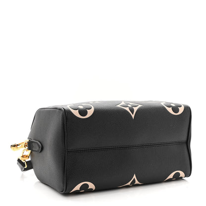 Louis Vuitton Empreinte Monogram Giant Speedy Bandouliere 25 Black Beige 4 of 9