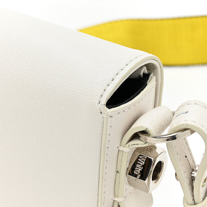 Off-White Saffiano Striped Mini Diag Binder Clip Bag White Black Yellow 12 of 14
