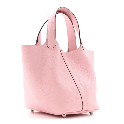 Hermes Taurillon Clemence Picotin Lock 18 PM Rose Sakura 3 of 10