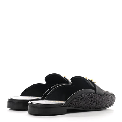 Chanel Sequin Lambskin Quilted CC Mules 36 Black 4 of 8