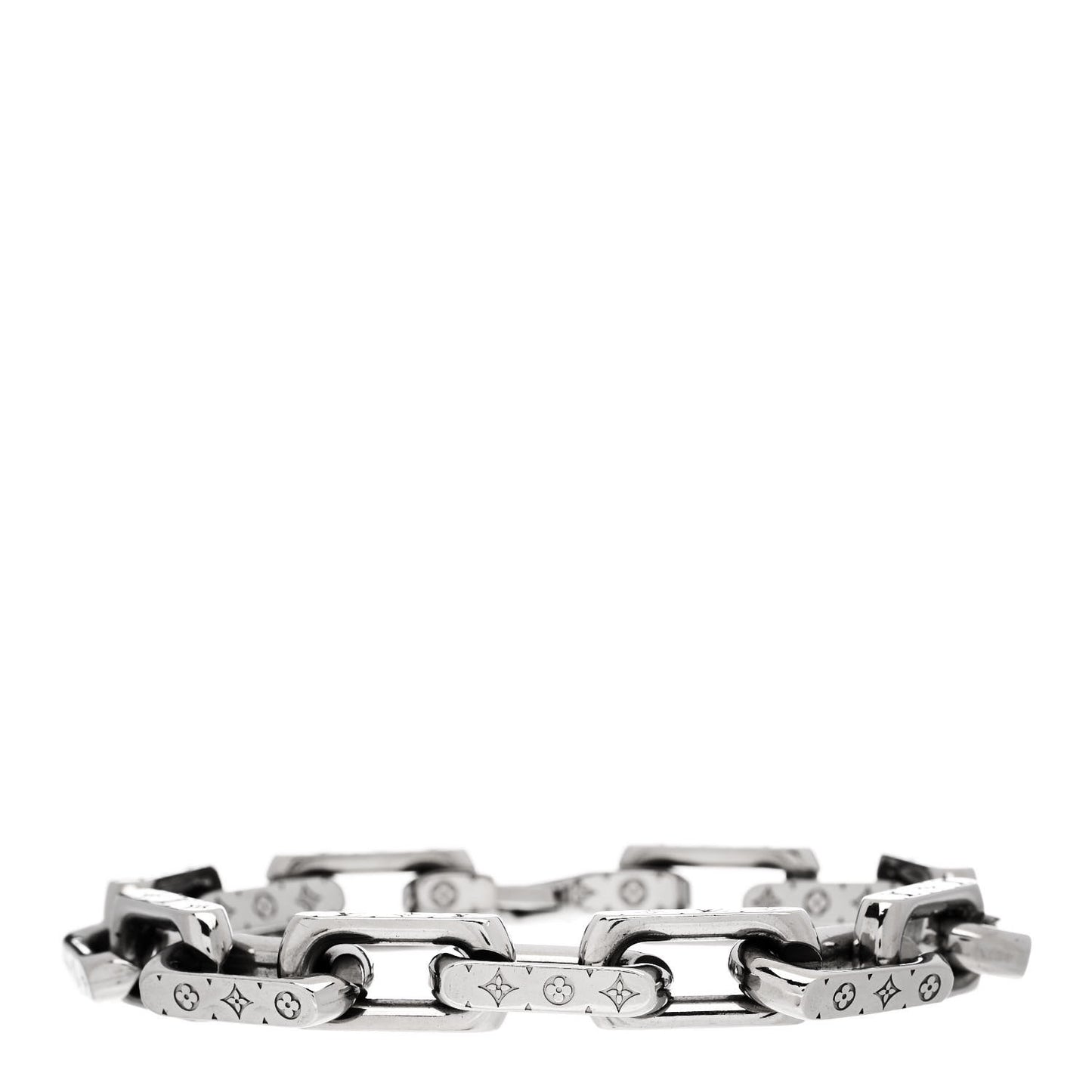 Monogram Chain Bracelet L Silver