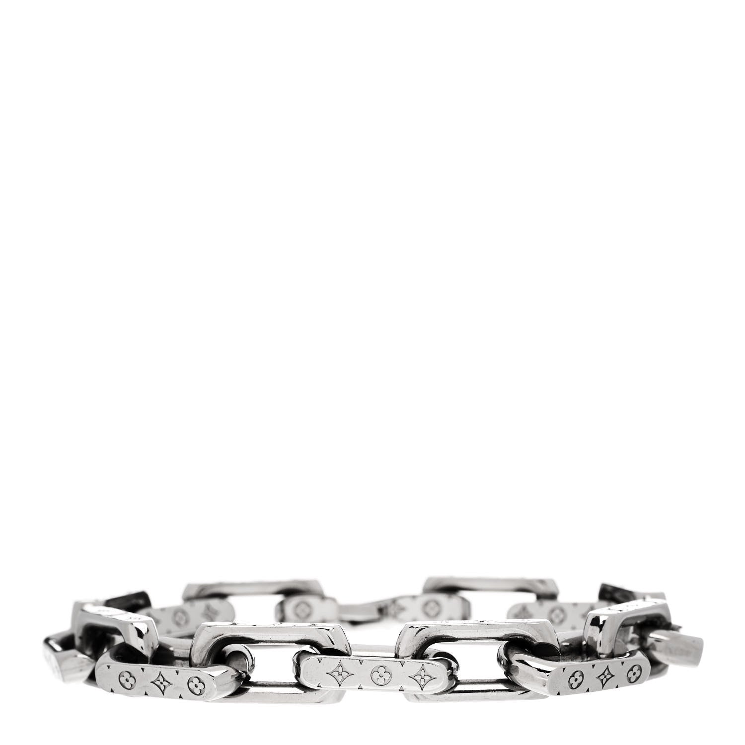 Louis Vuitton Monogram Chain Bracelet L Silver 1 of 5