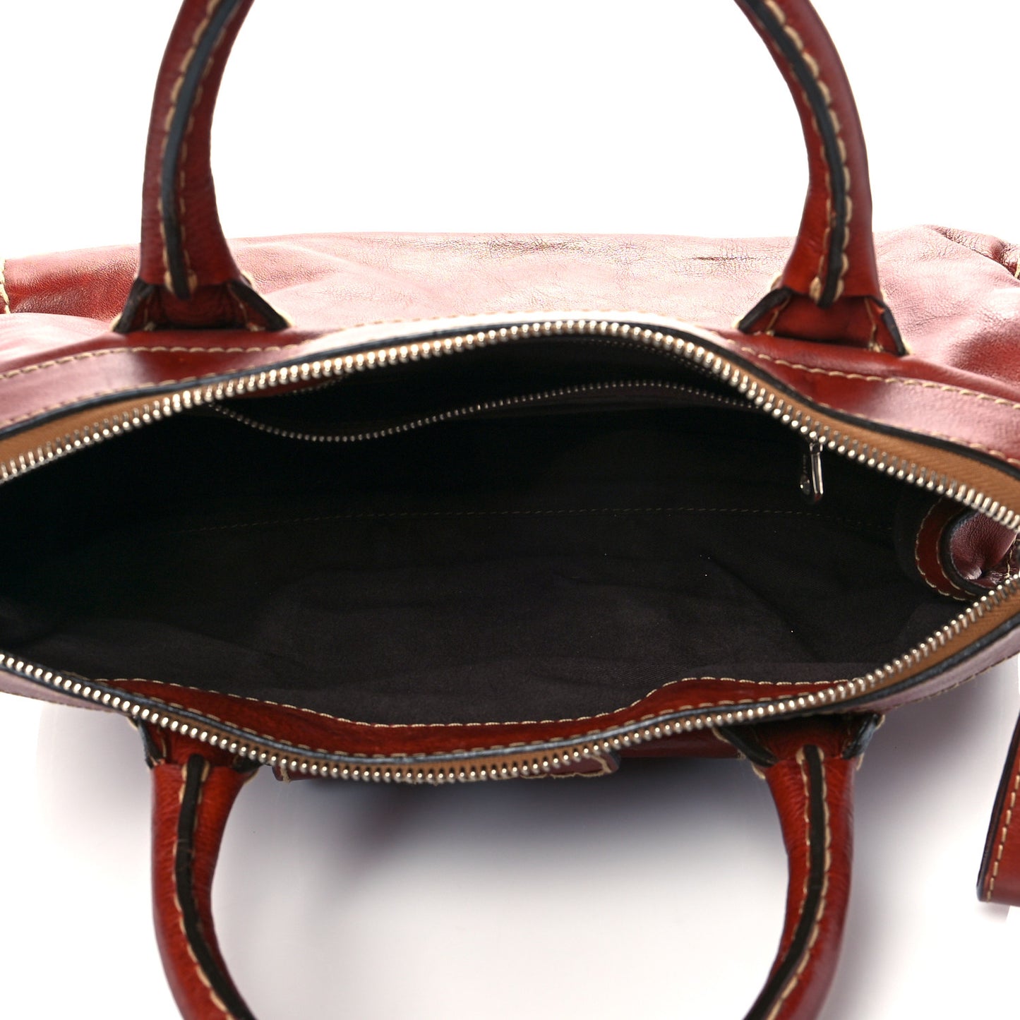 Calfskin Edith Satchel Sepia Brown