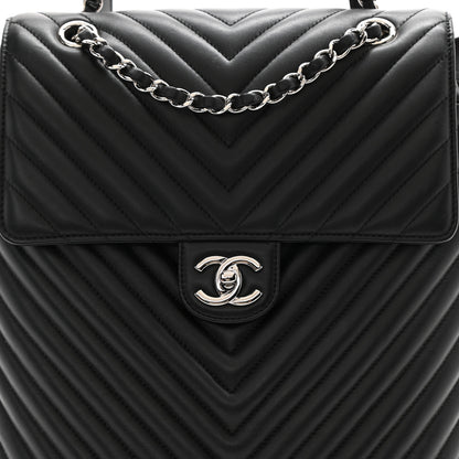 Chanel Calfskin Chevron Quilted Large Urban Spirit Backpack Black 7 of 7