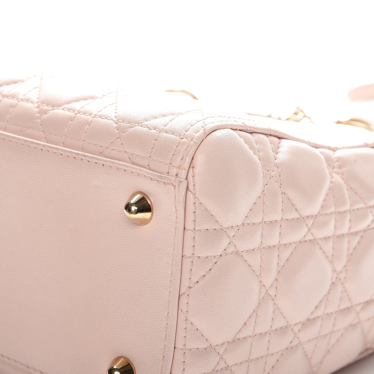 Lambskin Cannage Large Lady Dior Rose Poudre