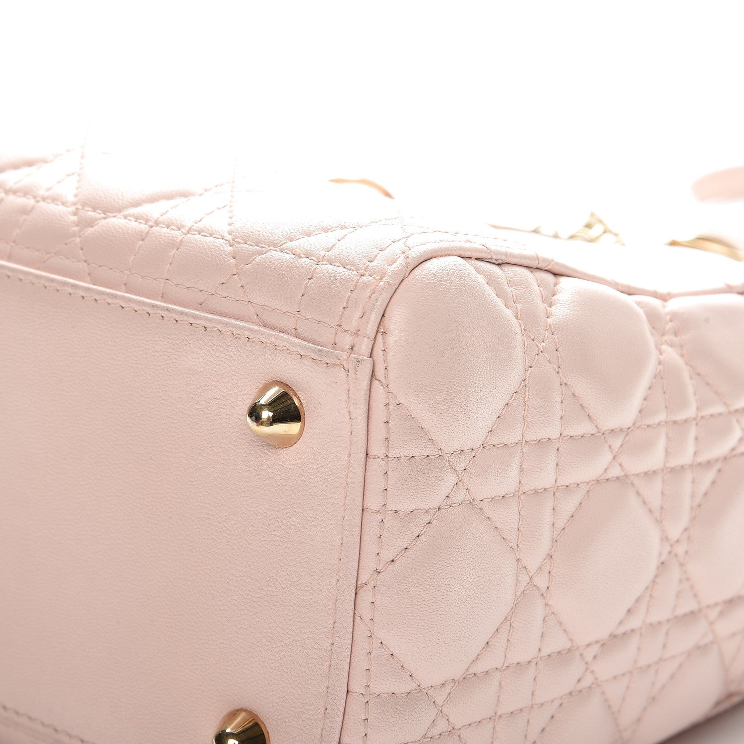 Christian Dior Lambskin Cannage Large Lady Dior Rose Poudre 13 of 17