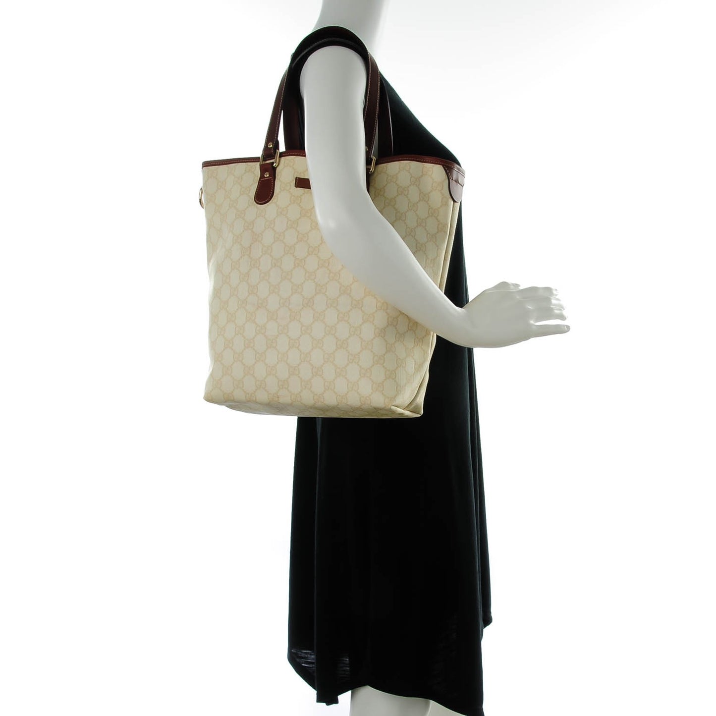 GG Supreme Monogram Medium Joy Vertical Tote Brown