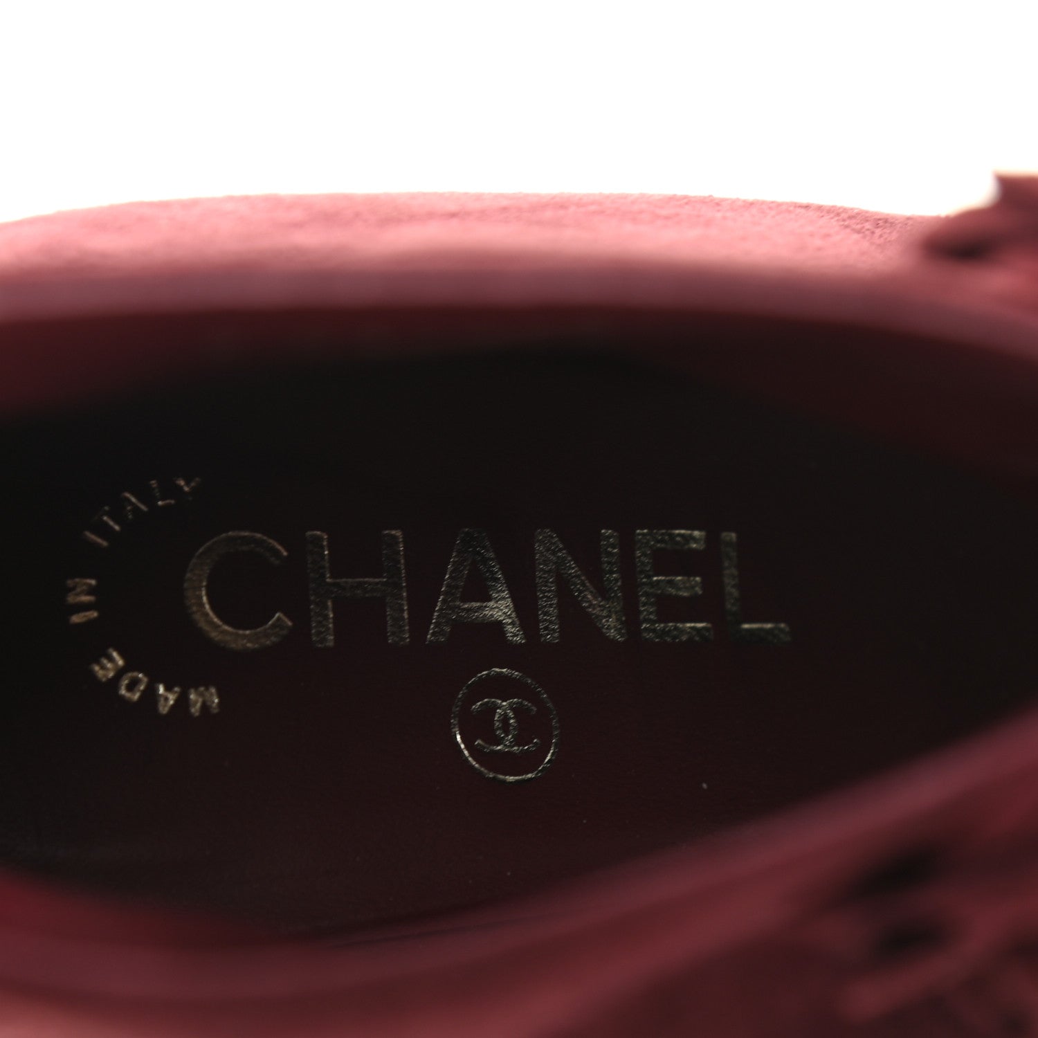 Chanel Suede Camellia Short Booties 39.5 Red 6 of 7