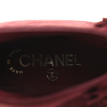 Chanel Suede Camellia Short Booties 39.5 Red 6 of 7