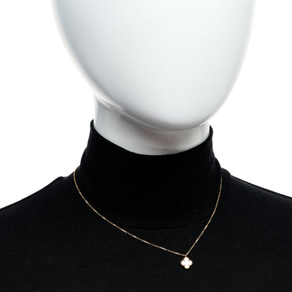 Van Cleef & Arpels 18K Yellow Gold Mother of Pearl Sweet Alhambra Pendant Necklace 2 of 6