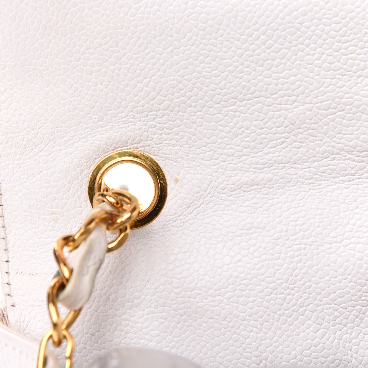 Chanel Caviar Flap Shoulder Bag White 9 of 20