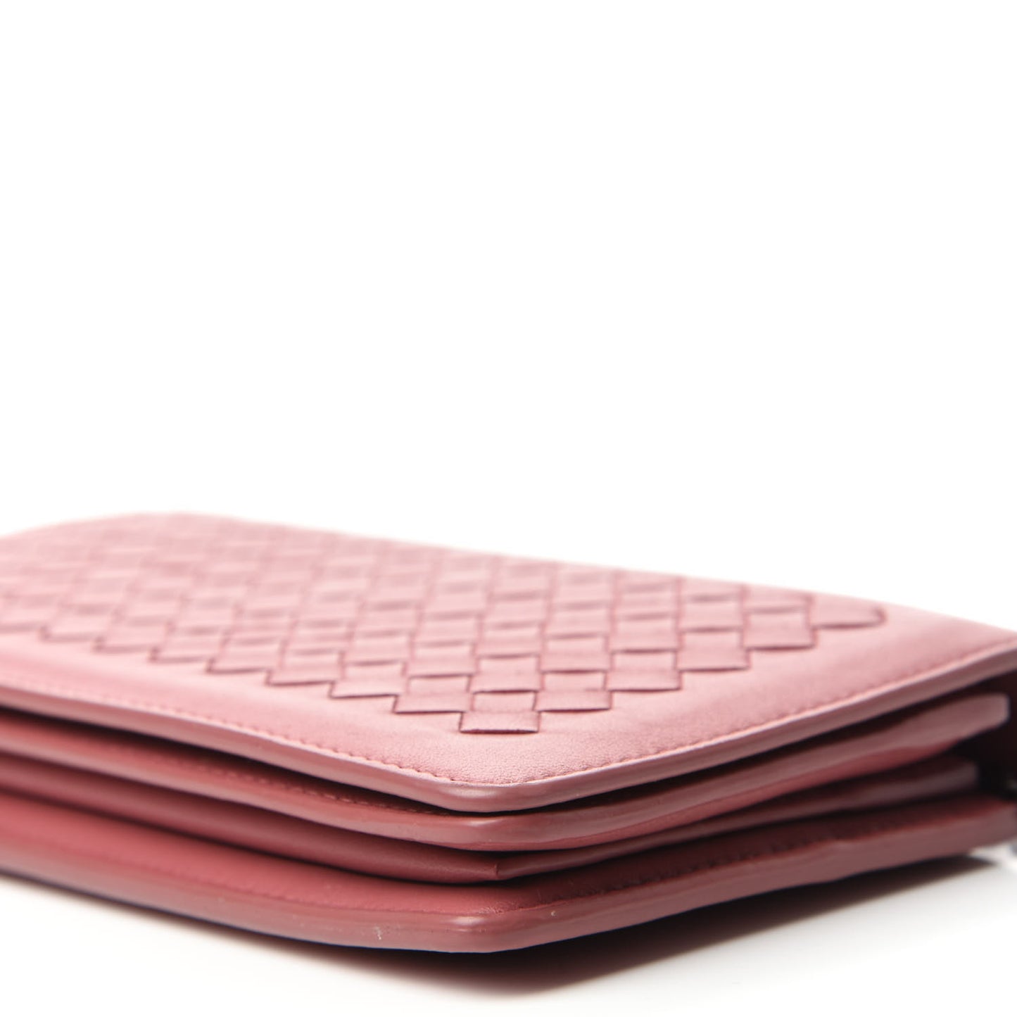 Nappa Intrecciato Continental Wallet on Chain Rose Pink