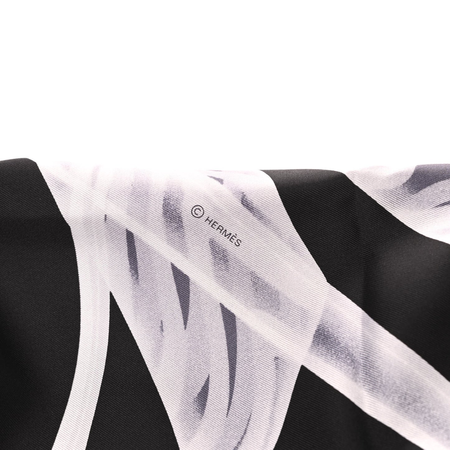 Silk Please Check In Scarf 90 Marine Black White