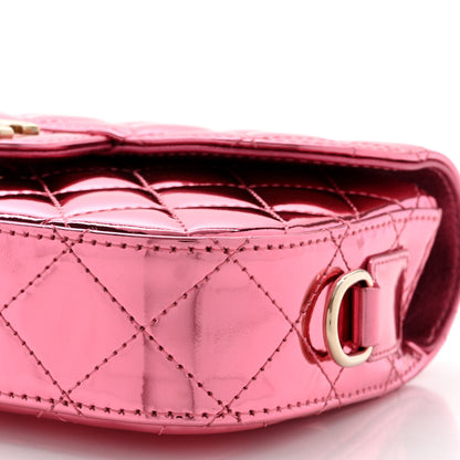 Chanel Mirror Calfskin Metallic Lambskin Quilted Hollywood Boulevard Mini Flap With Star Coin Purse Pink 12 of 13