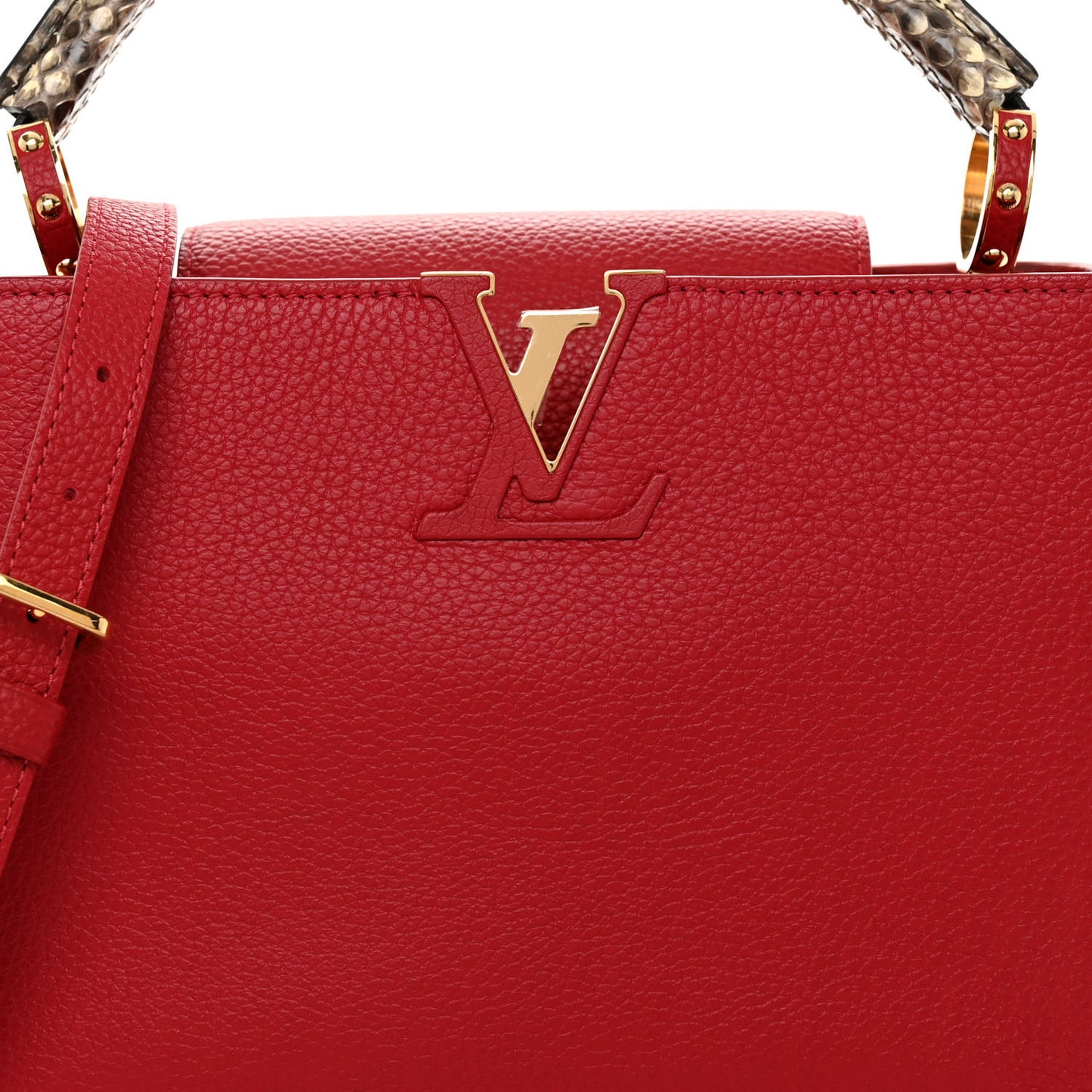 Taurillon Snakeskin Capucines BB Rubis
