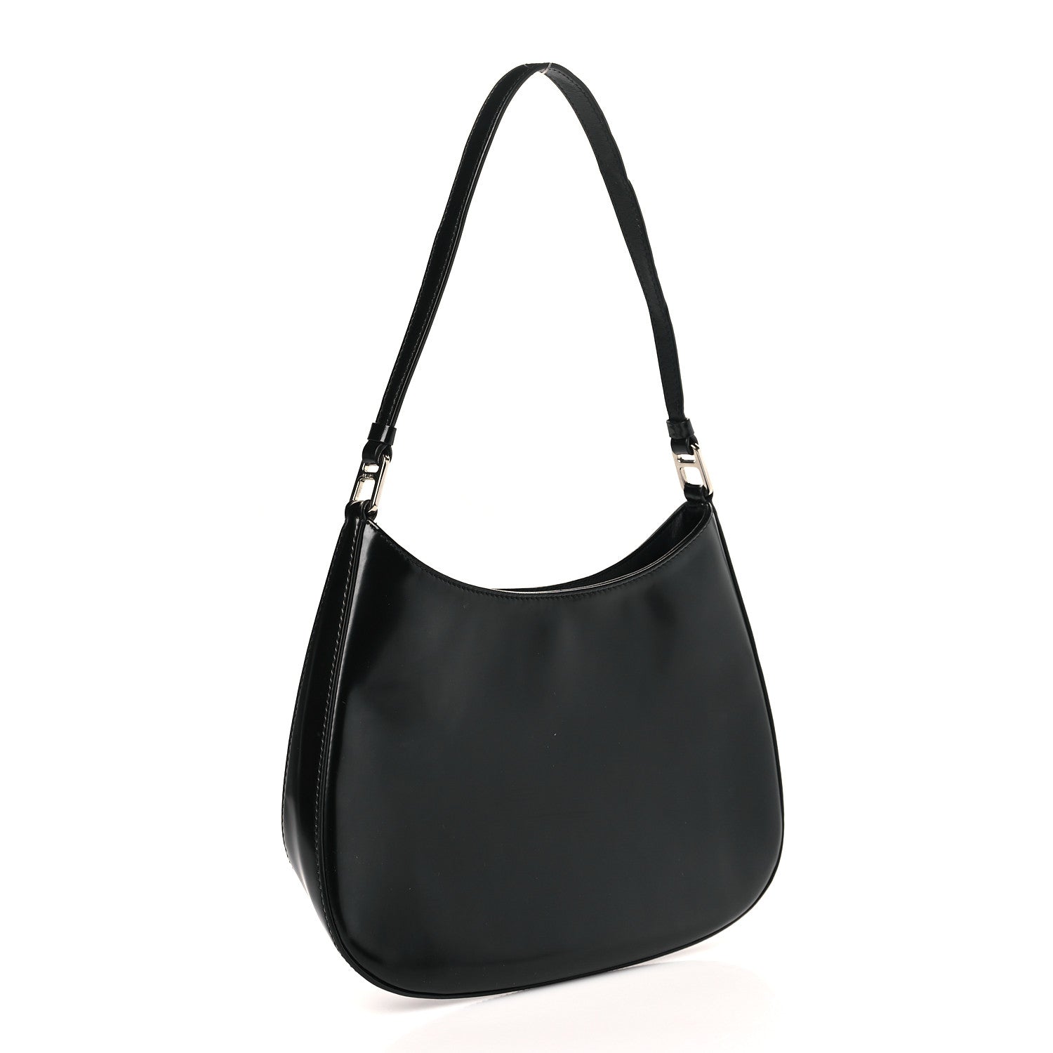 Prada Spazzolato Cleo Shoulder Bag Black 3 of 8